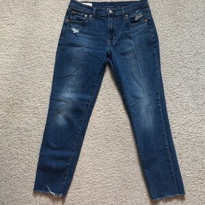 GAP girlfriend midrise Dark Blue Cropped Slim Jeans
